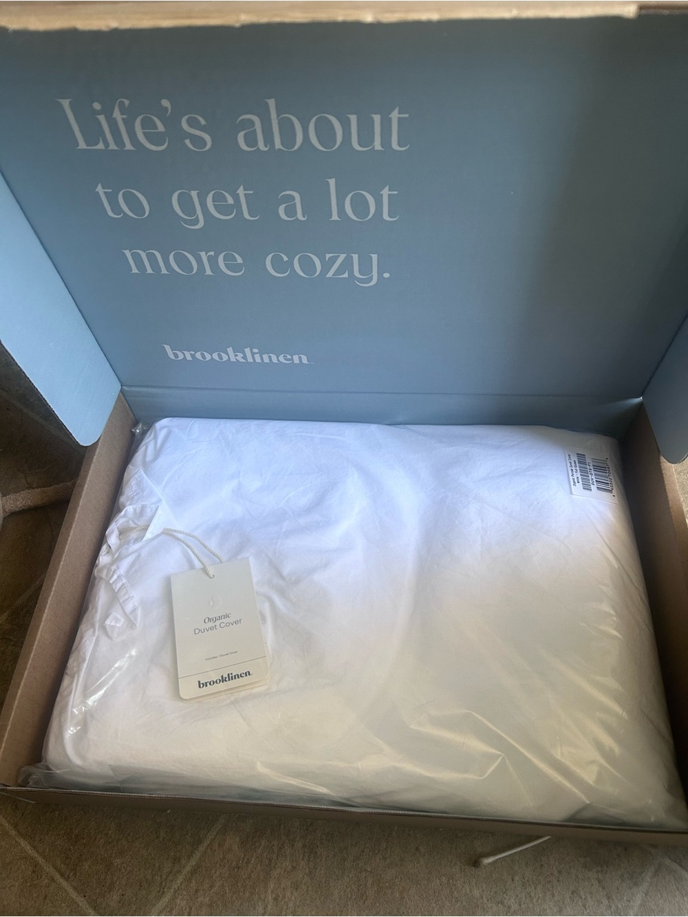 Brand New in Box Brooklinen Organic Cotton Duvet Cover Bright White  Full/Queen